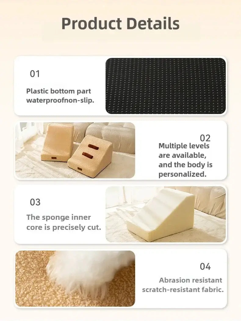 2/3 Steps Puppy Stairs Non-Slip Ladder Dogs Pets Secure Stairs Ramp for Dogs Protect Older Dogs with Joint Pain Sofa Bed Ladde details