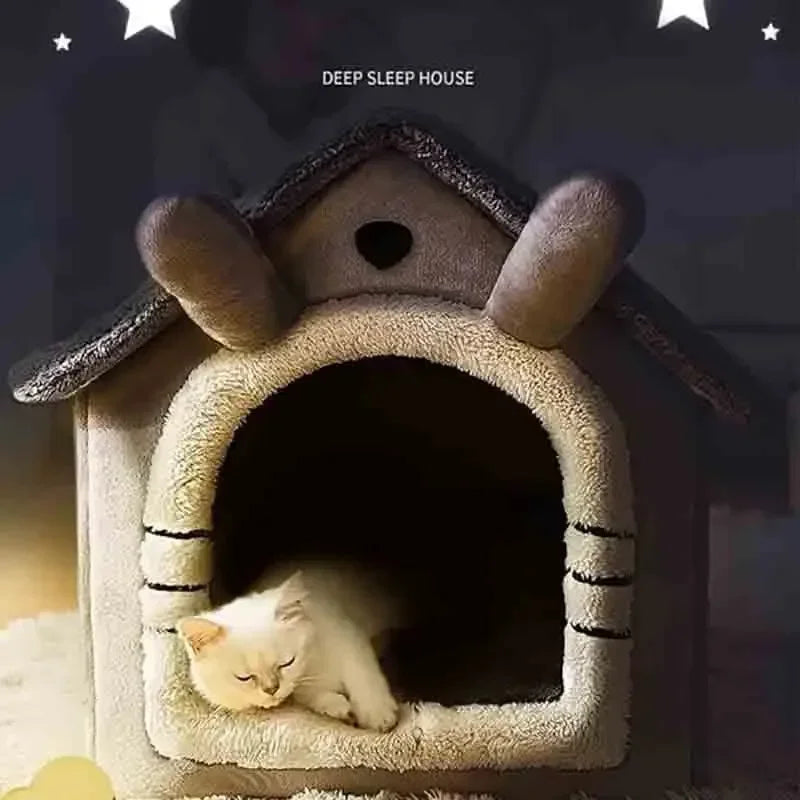 indoor warm dog house soft pet bed tent house for small dogs and cats with removable washable cushion
