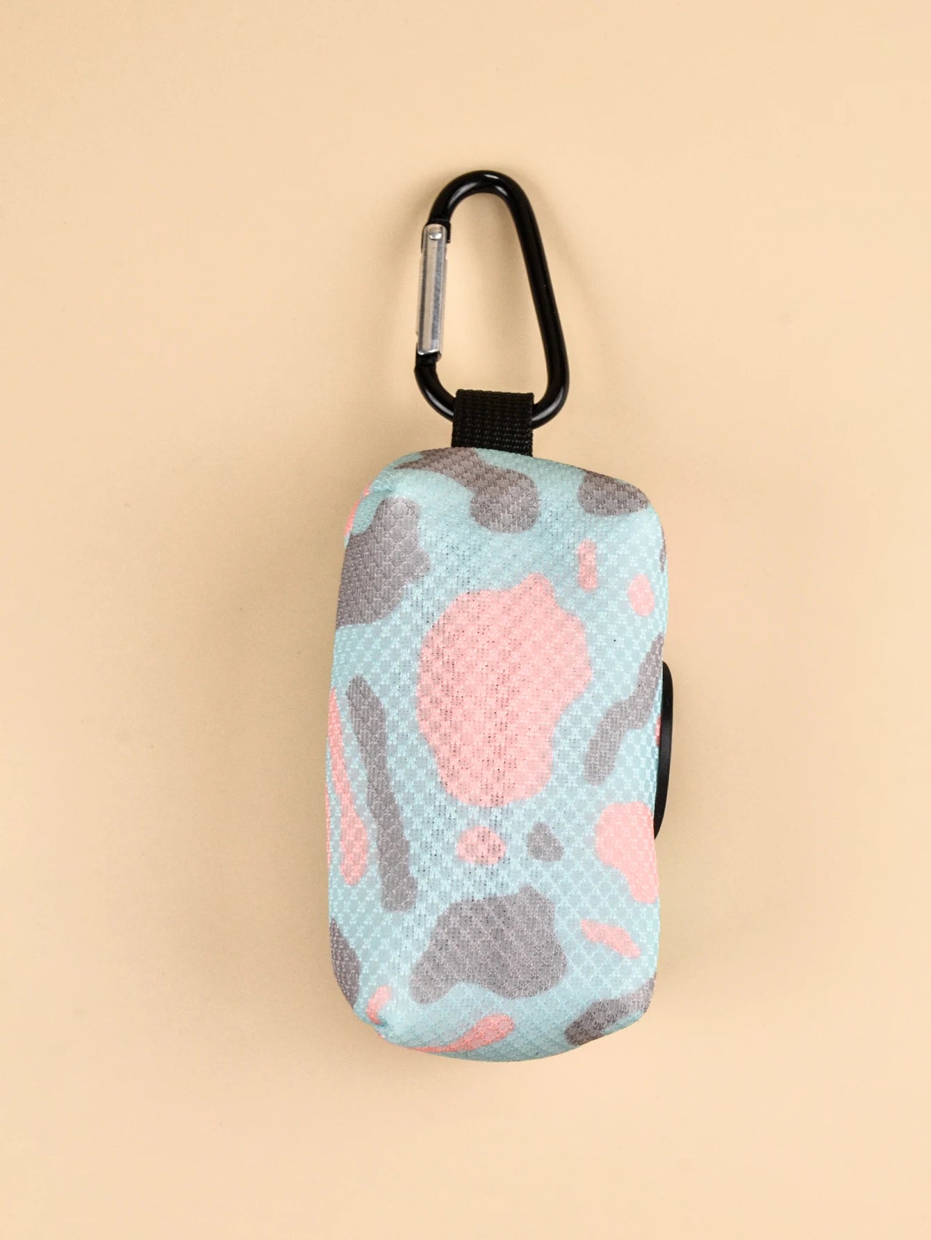 Abstract print dog poop bag holder dispenser with carabiner clip, cute pet waste bag holder for dog leashes