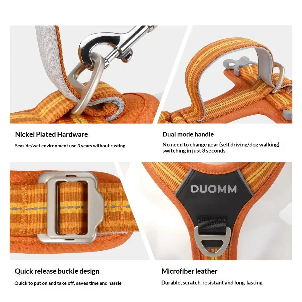 Dog Leash Anti-Pull Pet Harness Comfortable Outdoor Dog Leash Reflective Dog Harness Durable and Stain-Resistant features.
