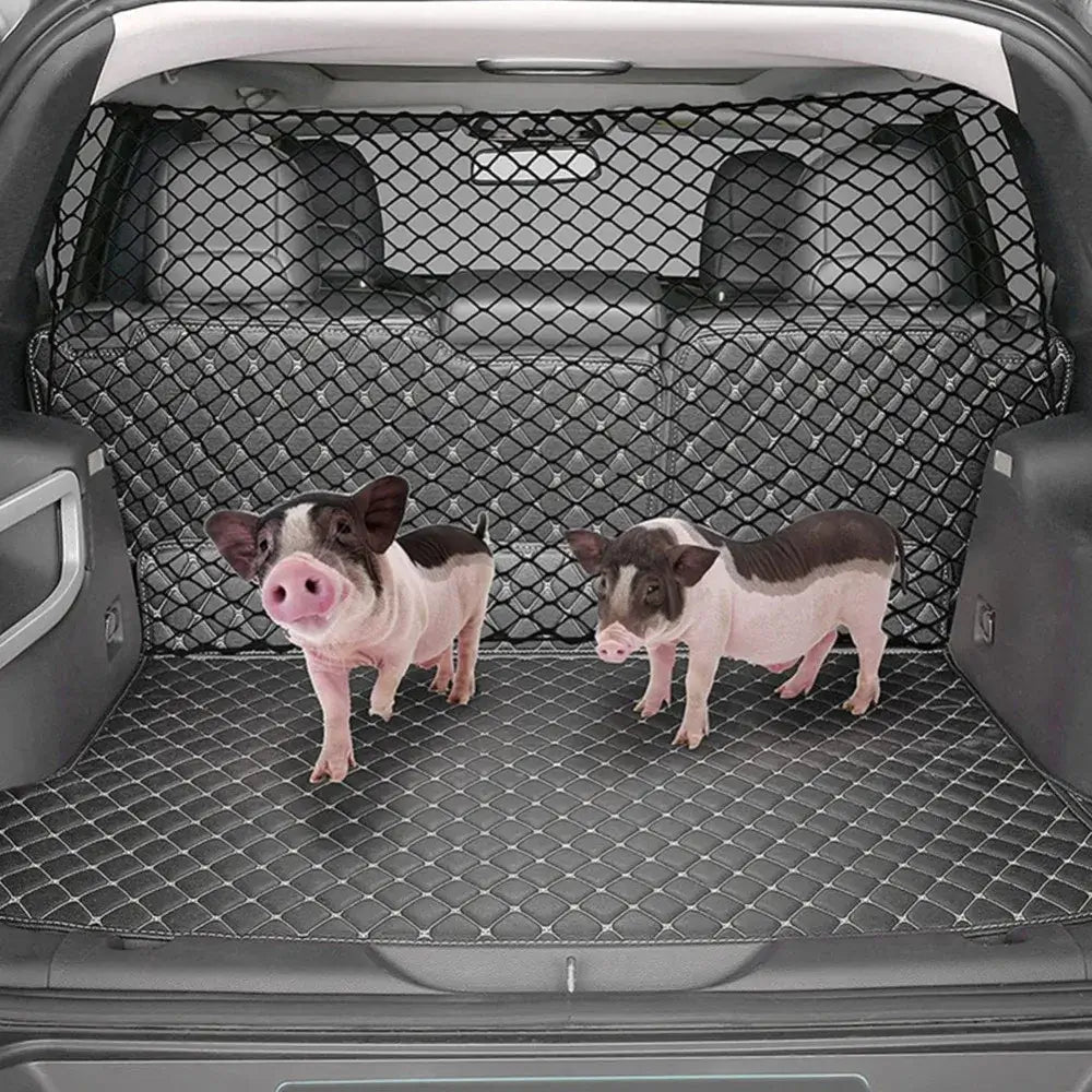 120X90CM Car Trunk Fence Pet Dog Isolation Protective Net Durable Elastic Isolation Double Layer Nets Safety Fence for Any Car with pigs