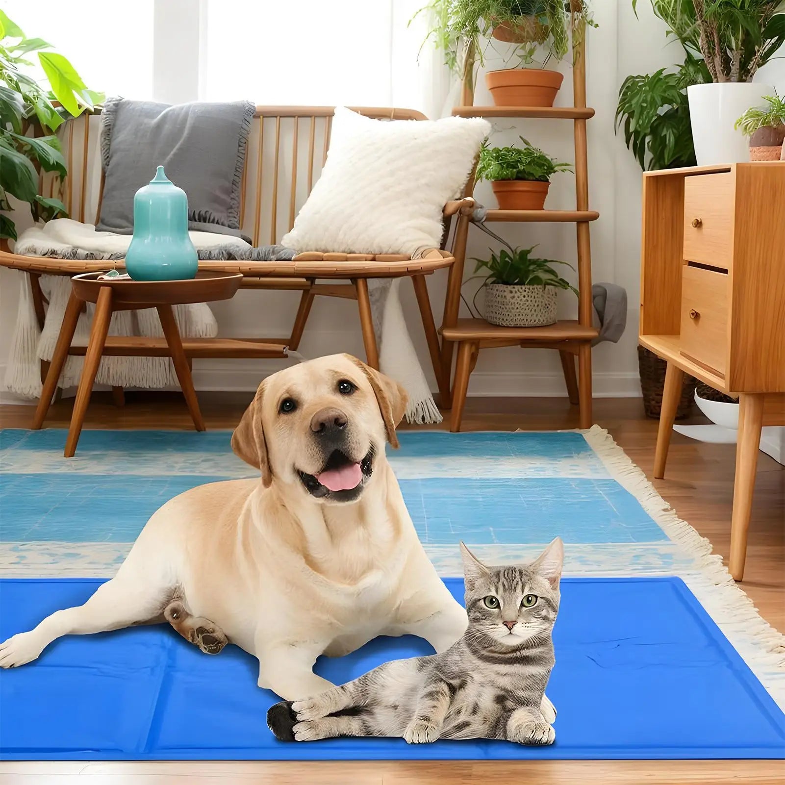 self cooling dog mat for dogs and cats, portable summer cooling pad for indoor napping and hot weather relief
