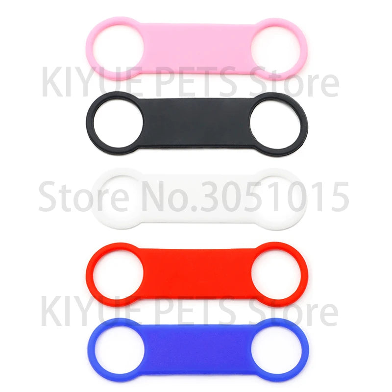 Wholesale 20PCS Pet Identity Silicone Blank Dog Accessories Matching Collar Anti-loss Nameplate Cat Stretch Rubber