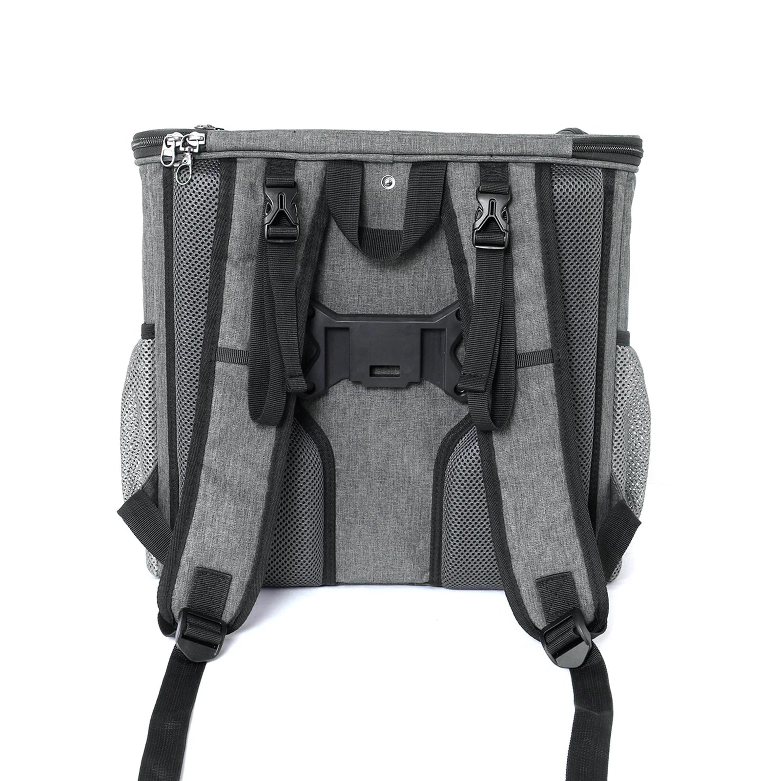 dog bike basket carrier backpack for small pets, expandable Oxford cloth backpack pannier in gray