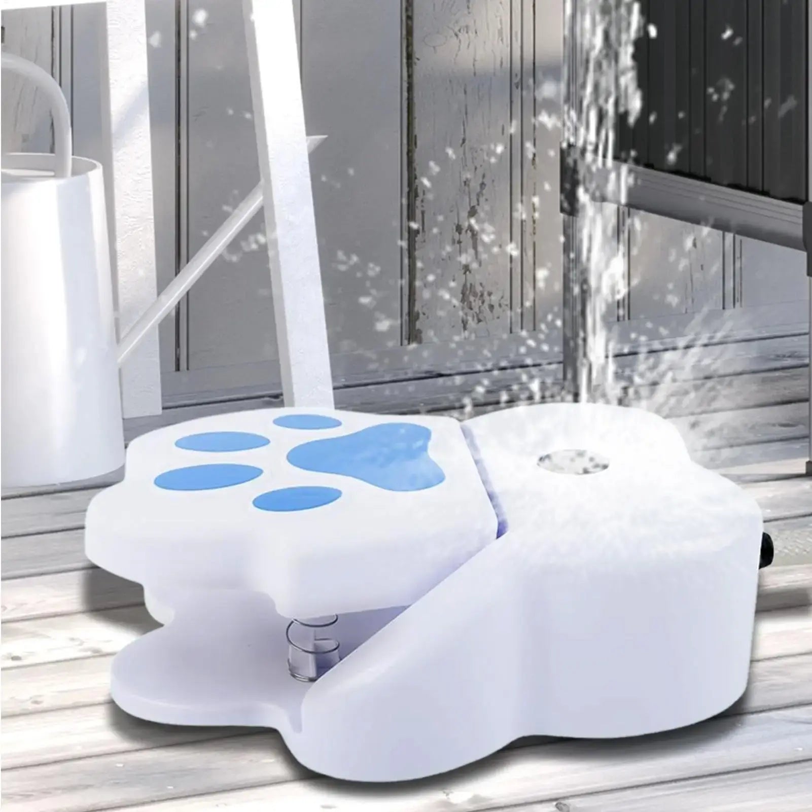 Paw Activated Dog Water Fountain Step on Outdoor Pet Drinking Dispenser Pet Dogs Puppy Water Sprinkler Toys for Garden Yard