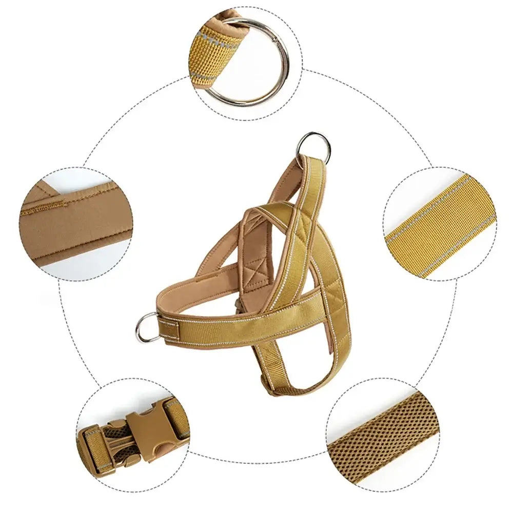 Anti-pull dog harness for large dogs tactical 1000D nylon adjustable training vest with handle and reflective trim