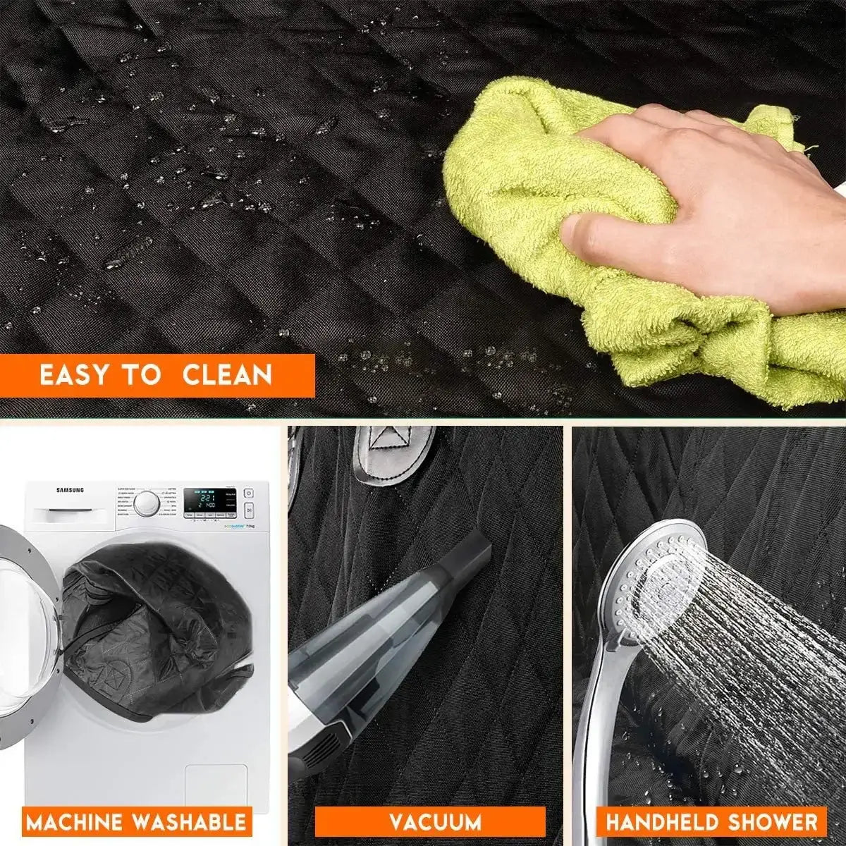 Dog Car Rear Seat Protective Cover Waterproof Dirt Resistant Pet Seat Cover Black Shoulder Strap Hammock Pet Travel Mattress cleaning methods