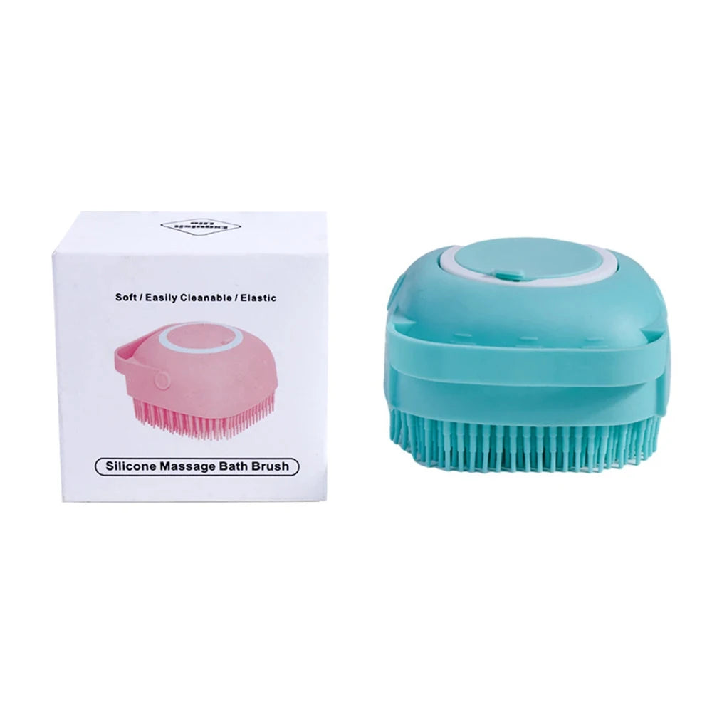 silicone pet bath massage gloves silicone bath brush for dogs and cats, soft cleaning brush