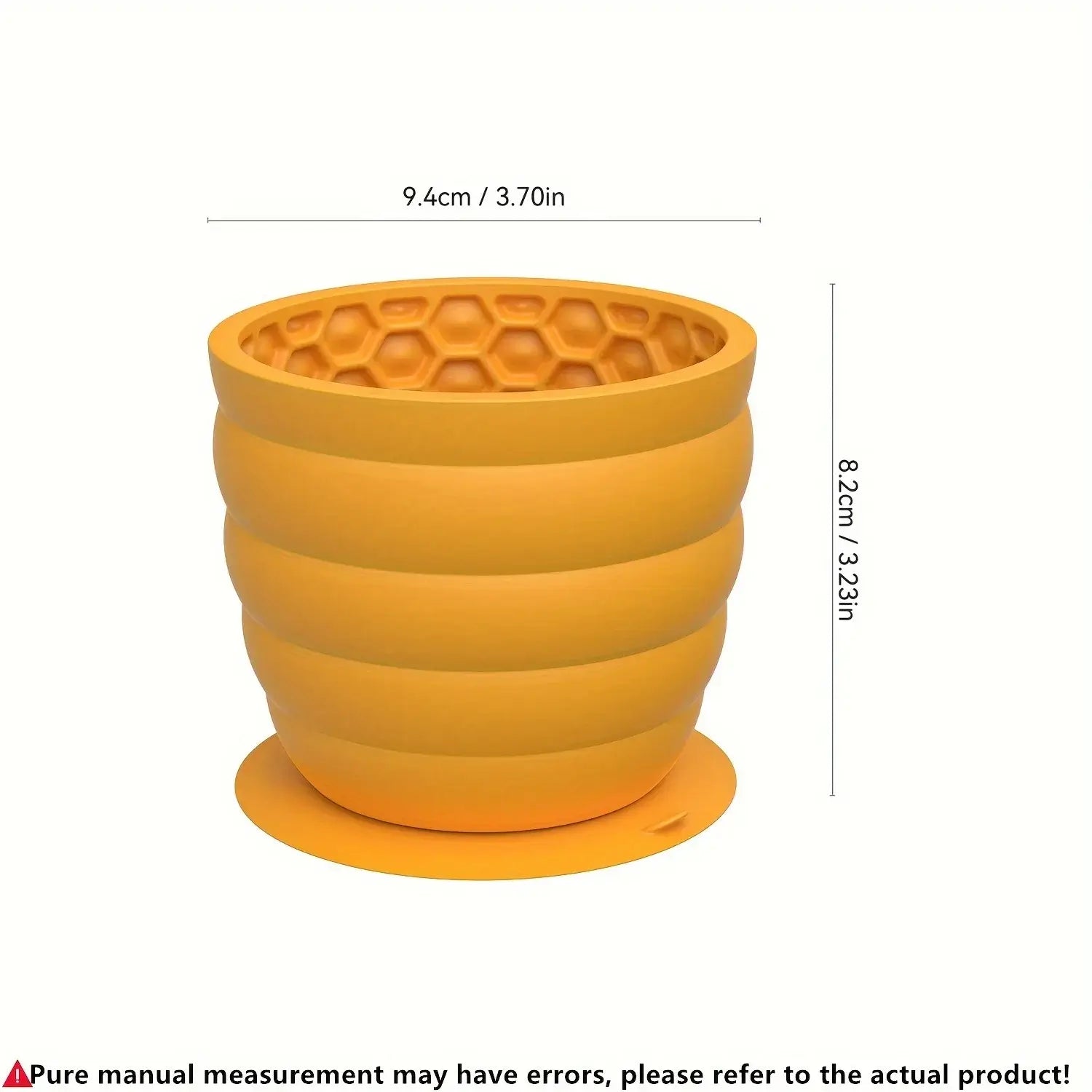 silicone slow feeder dog bowl cup, small yellow anti-slip design for small to medium breeds, 9.4cm x 8.2cm