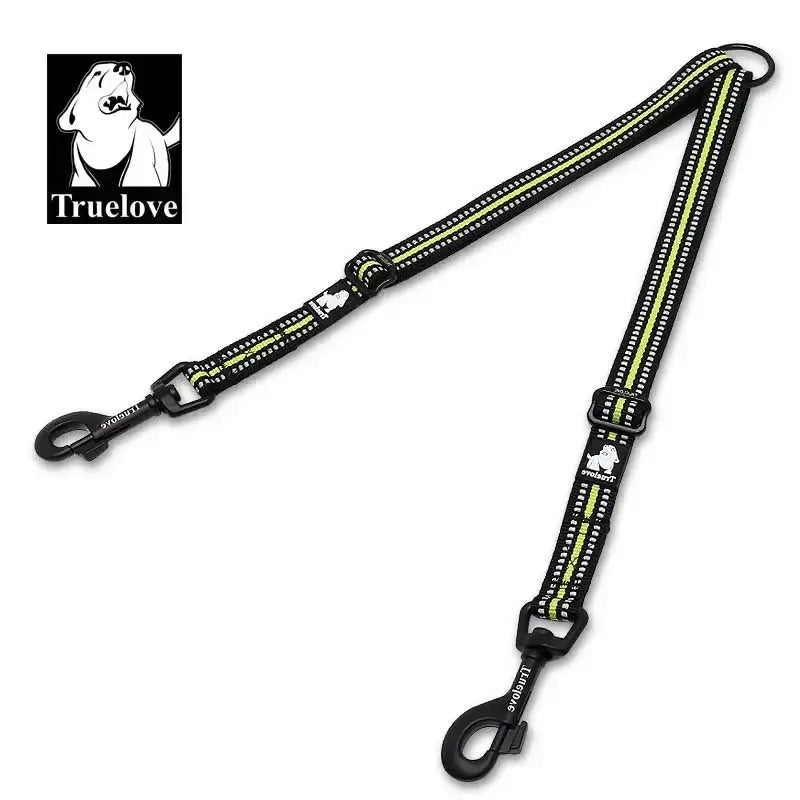 Truelove Reflective Nylon Double Dog Leash For Two Dogs Coupler No Tangle Pet Leash For All breed Training Running Dropshipping