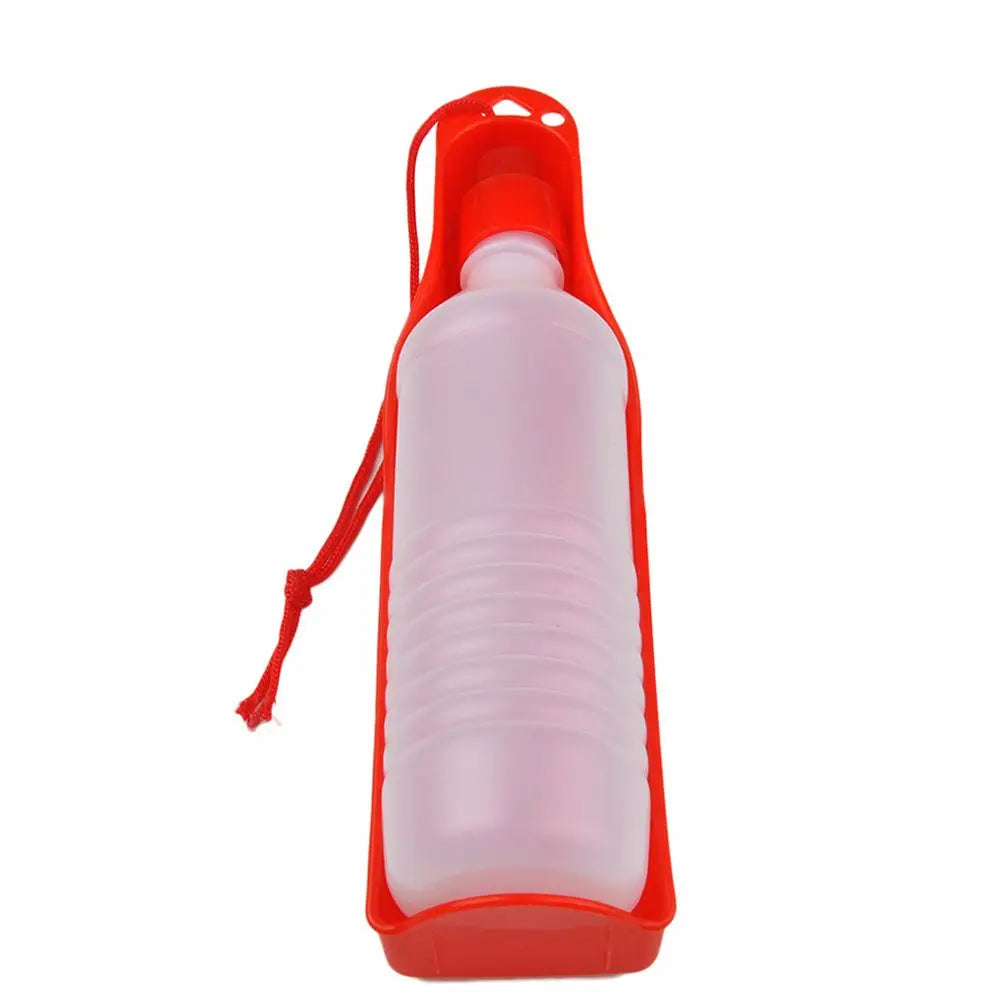 portable pet water bottle for dogs red travel cup dispenser with drinking bowl for small and large dogs and cats