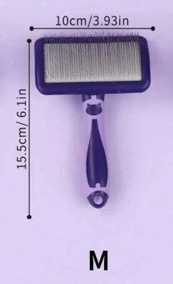 Purple M dog grooming brush for poodles, 10cm wide dematting slicker brush for dogs and shedding hair