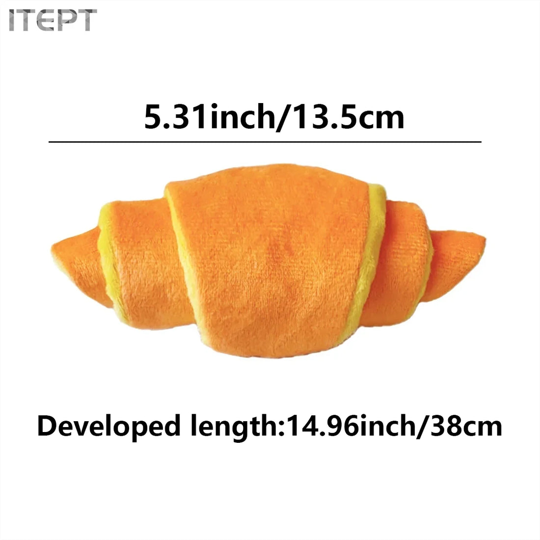 squeaky treat dispensing dog toy plush croissant for small to medium dogs, 5.31-inch pet plaything