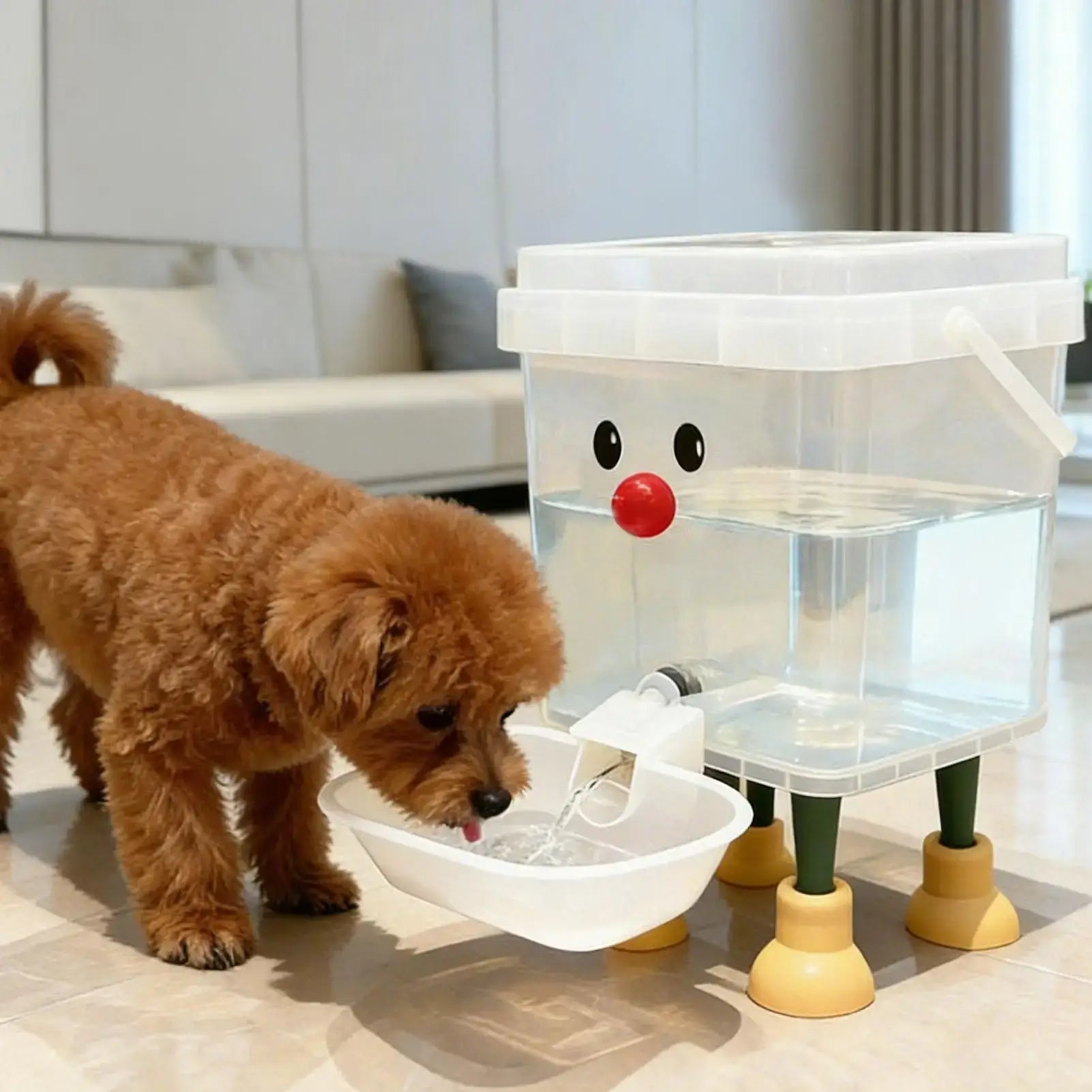 automatic pet water dispenser for dogs and cats, cartoon-style home fountain bowl with 5L capacity