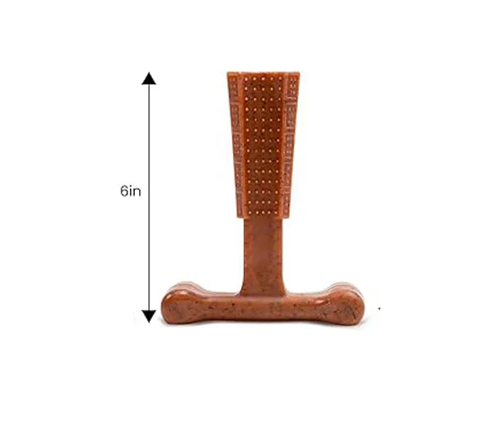 Dog teeth cleaning chew toy for mild chewing and teething, durable bamboo fiber and rubber dog chew toy