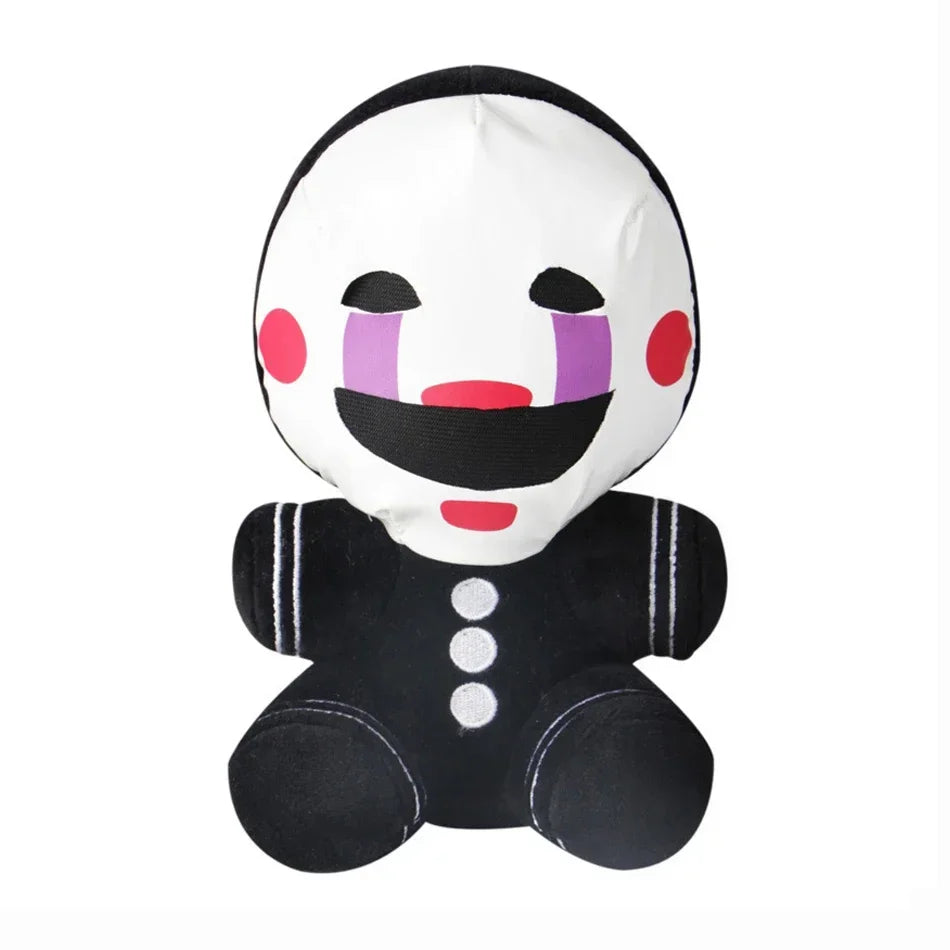 FNAF Freddy plush toy stuffed character plush doll, 18cm birthday gift for kids, black and white movie-style plush