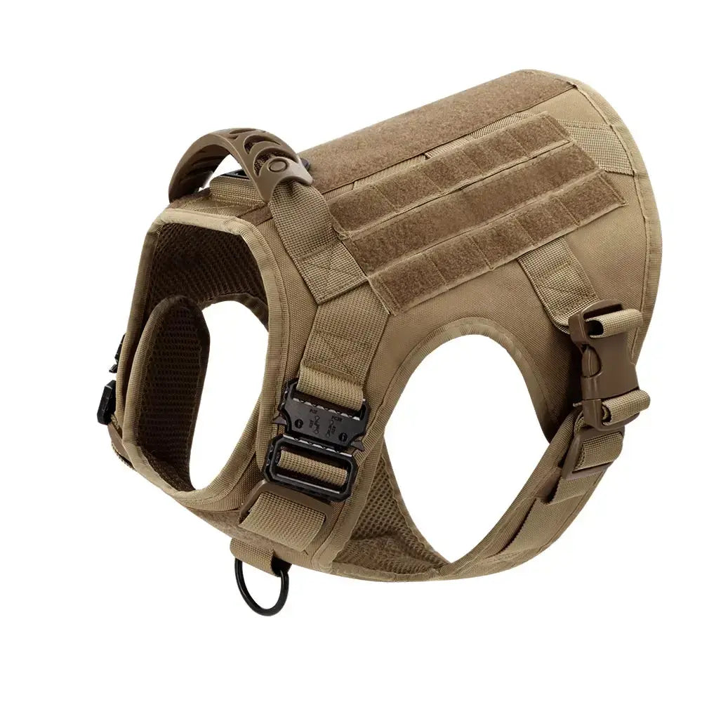 military tactical dog harness for large dogs, padded nylon training vest with quick-release buckle and adjustable fit