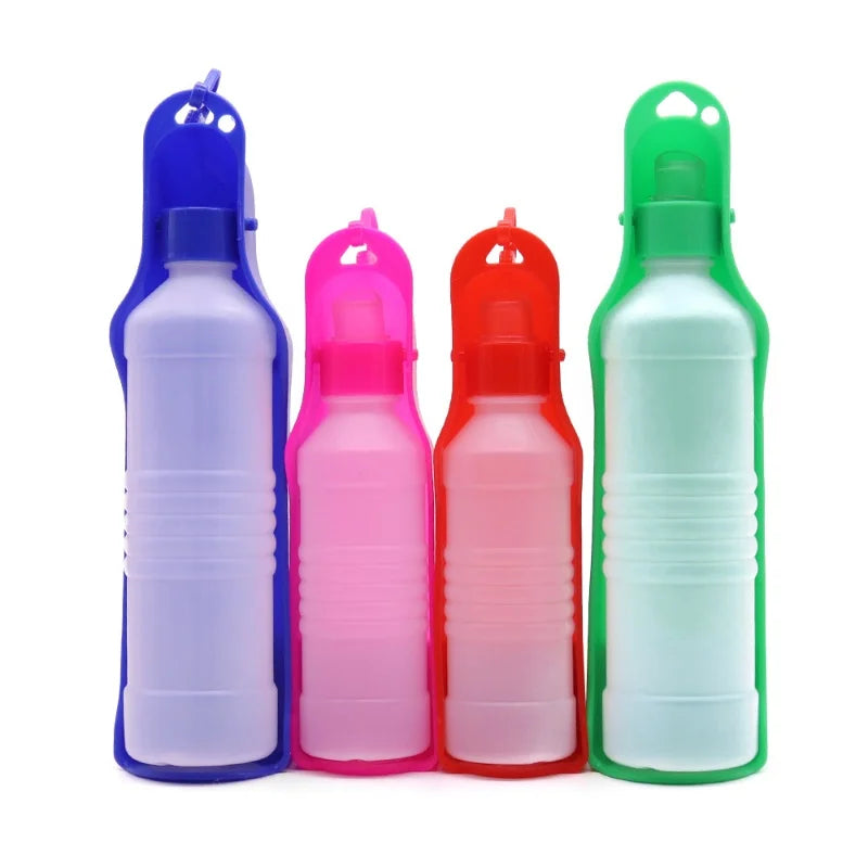 portable dog water bottle in assorted colors, travel pet drinking cup feeder for dogs and cats