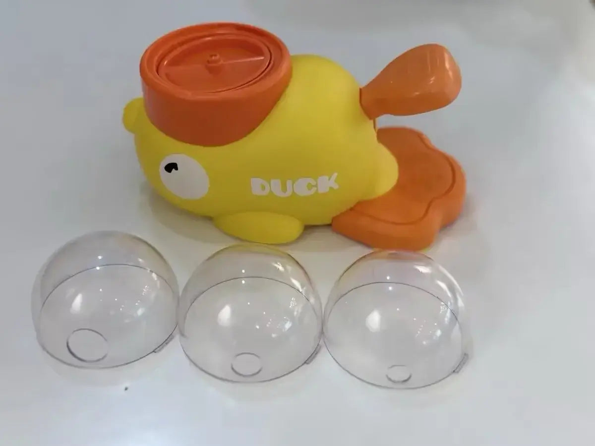 automatic cat treat dispenser duck-shaped interactive pet feeder with three clear treat cups
