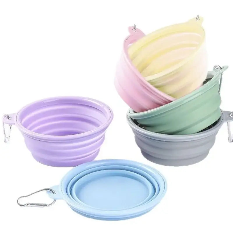 collapsible pet travel bowl silicone foldable dog and cat water dish for portable feeding and travel