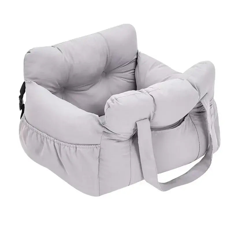 Dog Car Seat with Safety Belt - Non-Slip Pet Car Bed for Small Dogs, Washable Travel Carrier with Secure Straps for Safe Car.
