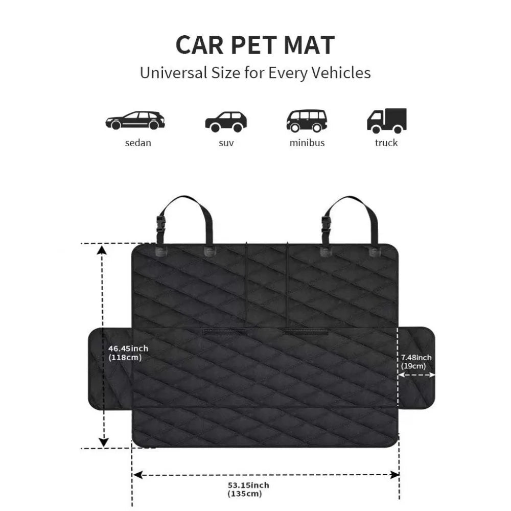 waterproof dog car seat cover universal pet travel mat for sedan, SUV, minibus, and truck with armrest protection