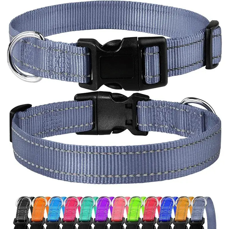 small dog choker collar adjustable nylon buckle collar for puppies and dogs, durable solid pet neck collar
