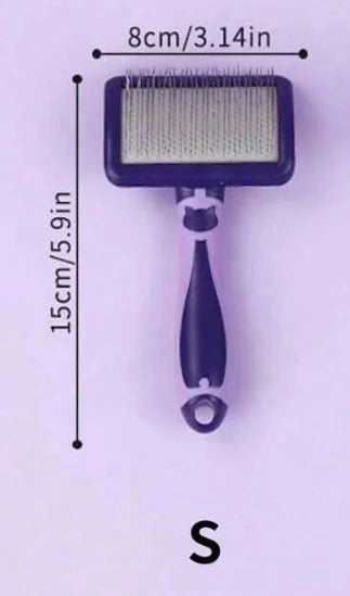 Purple S dog grooming brush for poodles, 8cm x 15cm dematting detangling brush for German Shepherds, Pitbulls, Yorkies, Retrievers