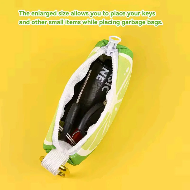 dog poop bag holder dispenser fruit design pet poop bag holder with zipper pouch for keys and small items