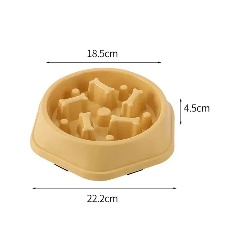 slow feeder dog bowl anti-choking puzzle pet bowl, 22.2cm wide, 4.5cm high, anti-slip feeder for small and medium dogs