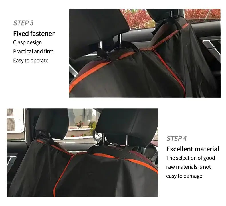 Dog Car Seat Cover for Back Seat,Oxford Cloth Durable Scratchproof Dog Hammock,Pet Seat Cover Protector for Cars,Trucks and SUVs installation steps.
