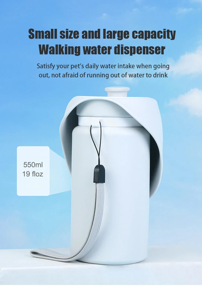 portable dog travel water cup 550ml folding silicone pet water bottle for walking and outdoor use