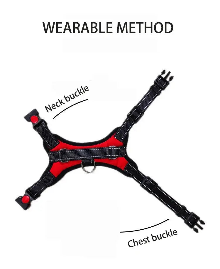 quick release dog harness vest for puppies, breathable nylon adjustable pet outdoor harness with neck and chest buckle