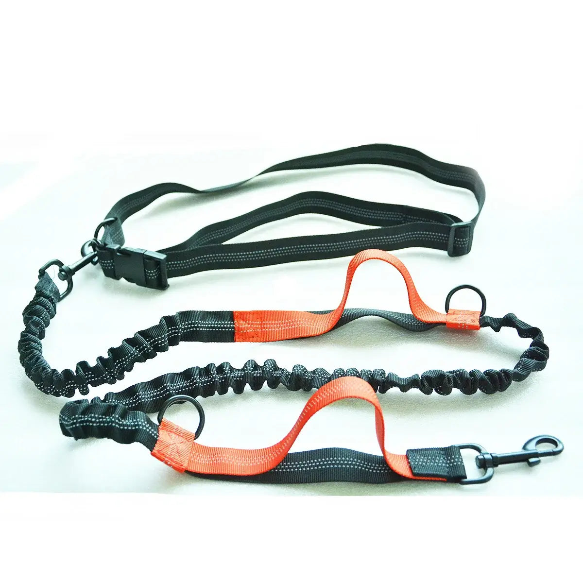 Retractable Hands Free Dog Leash For Running Double Handles Elastic Cord Reflective Large Dog Leash Pet Supplies