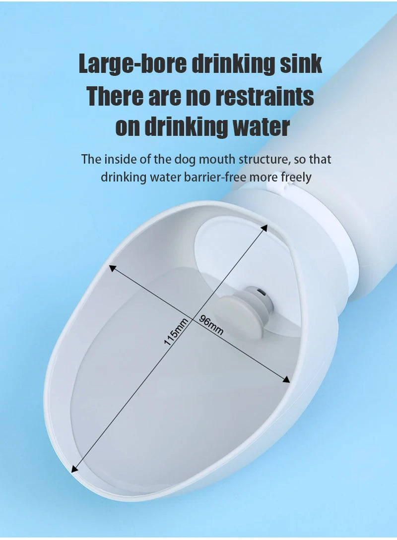 portable dog travel water cup with large-hole drinking sink, food-grade silicone, 350ml dog outdoor folding water cup