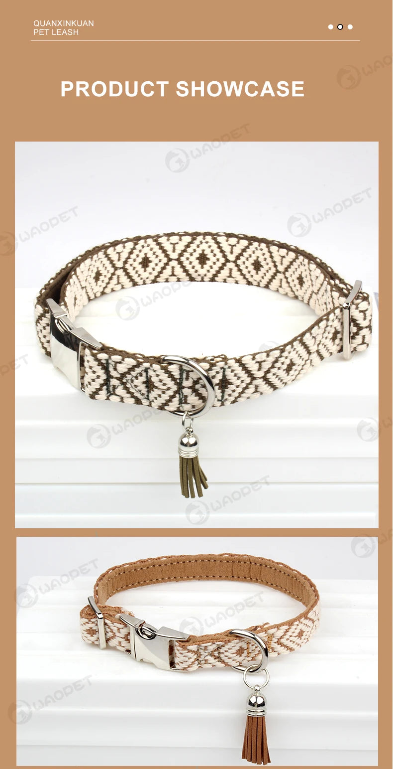 hands free dog leash braided solid color double buckle multifunctional leash for medium and large dogs