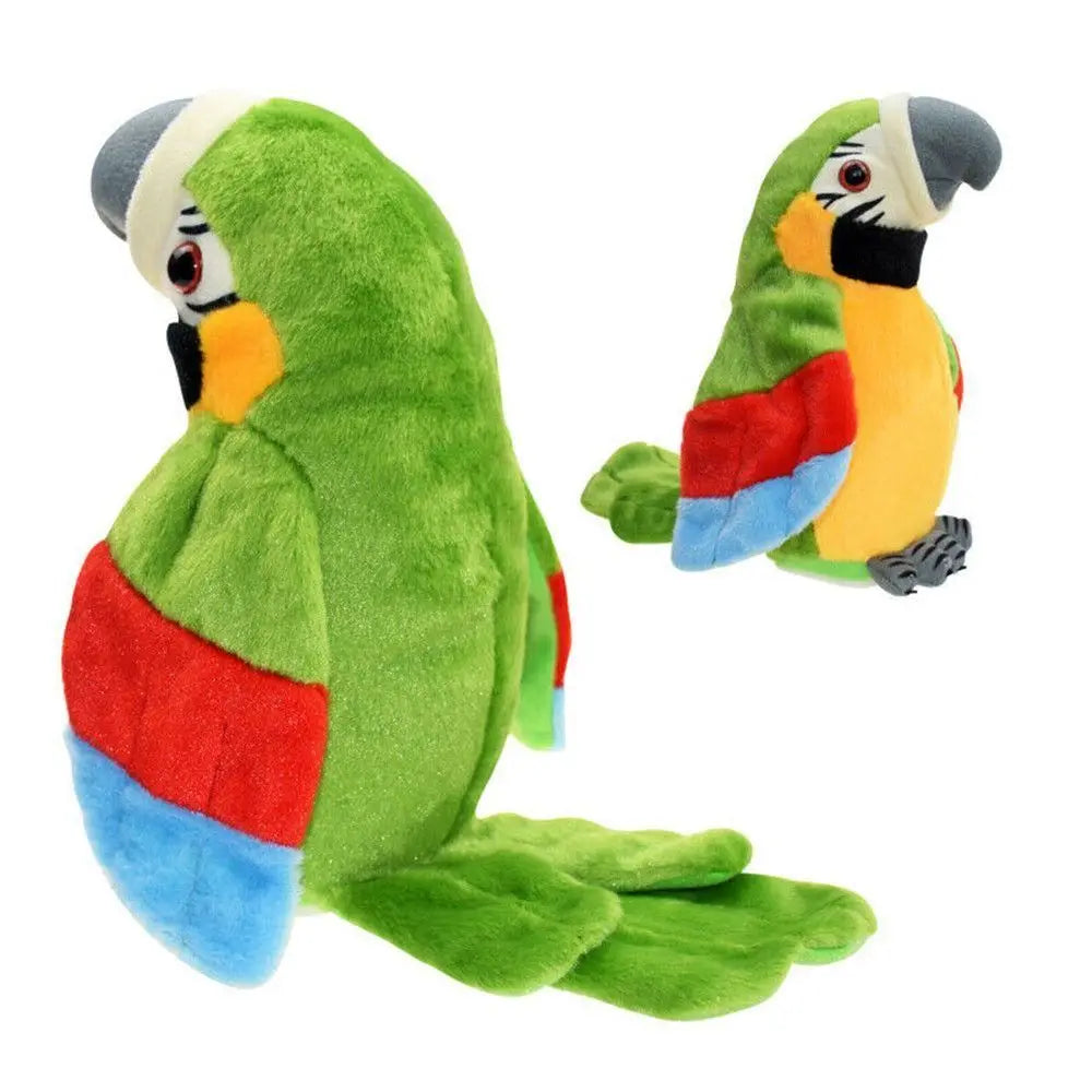 Talking parrot toy plush plush bird that repeats your voice, soft colorful interactive gift for kids and bird lovers