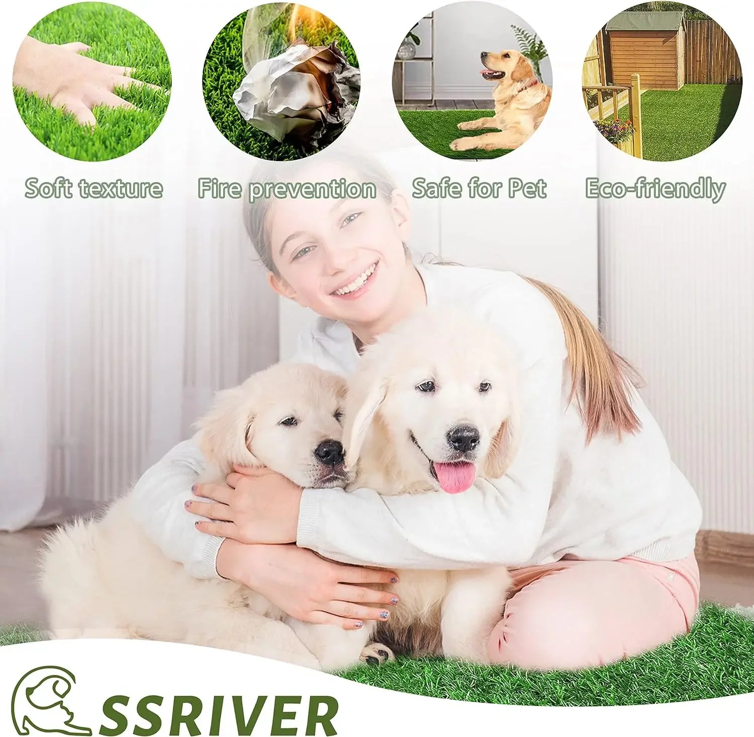 Dogs Grass for Potty Training Artificial Grass for Dogs Puppy Fake Grass Pads Large Dogs Supplies Pets Litter Rugs for Puppy, eco-friendly and soft.