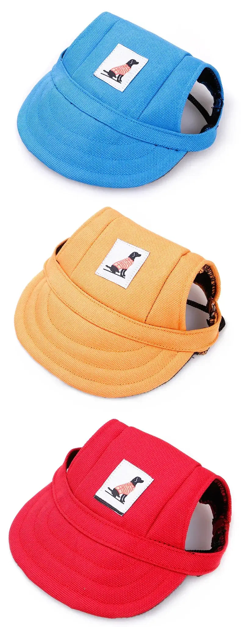 Dog Baseball Cap Hat with Neck Strap Adjustable Comfortable Ear Holes for Small Medium Large Dogs in Ourdoor Sun Protection - Colorful design