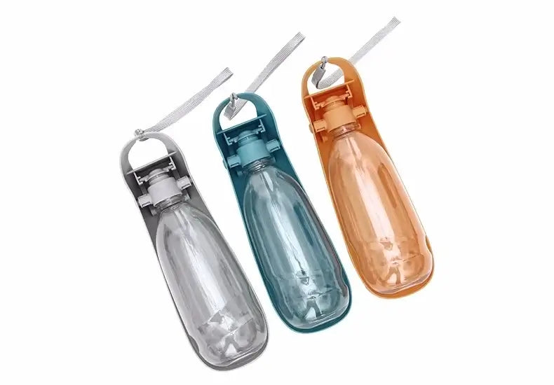 portable dog water bottle with foldable bowl, lightweight travel pet drinking bottle for walking, running, and outdoor use