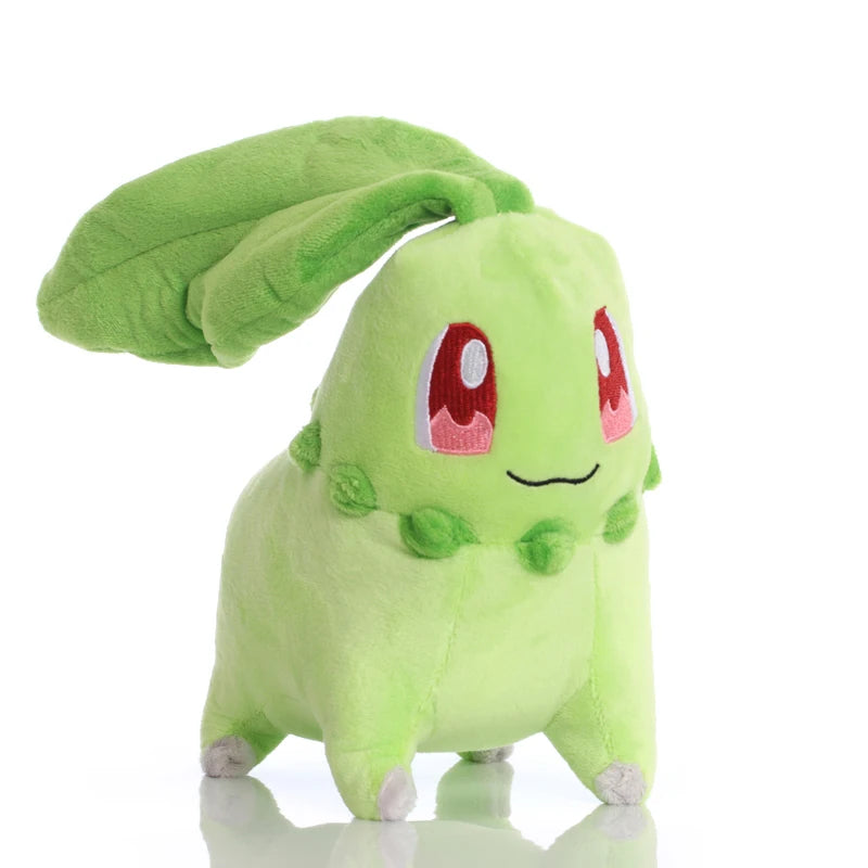 Pokemon plush doll Cyndaquil green stuffed toy with leaf-like tail, cute collectible gift for kids and fans