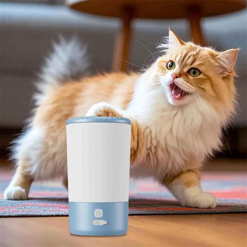 automatic pet paw cleaner portable USB-C rechargeable dog cat washer cup with soft silicone brush for muddy paws