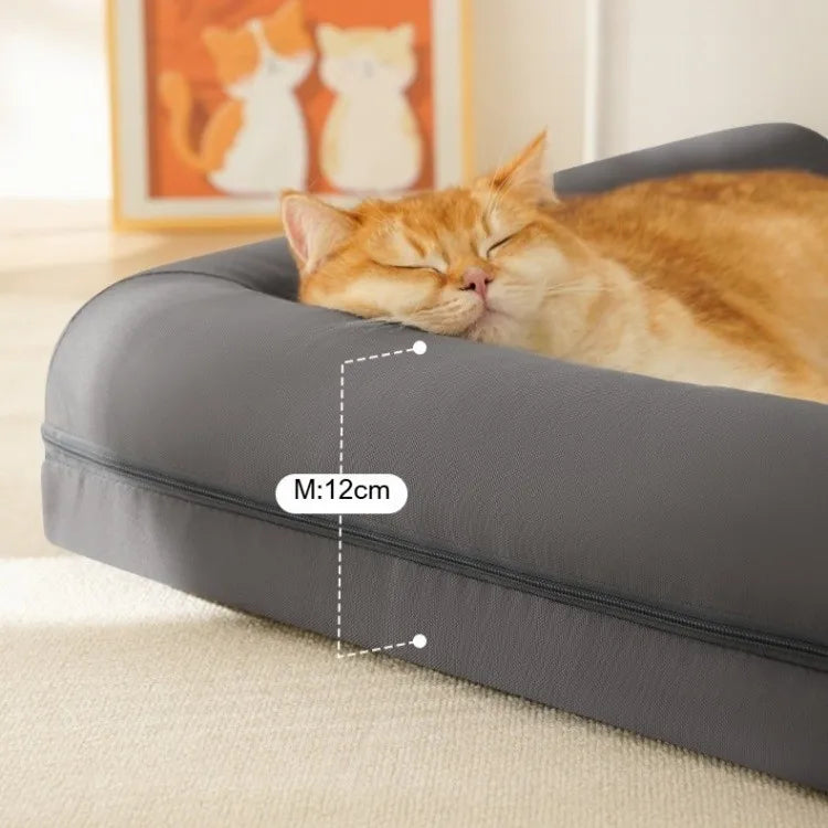 waterproof washable dog bed with gray oxford fabric cushion and sleeping pet sofa design