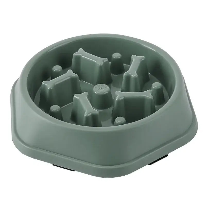 Green slow feeder dog bowl anti-choking puzzle feeder with non-slip base for small and medium dogs