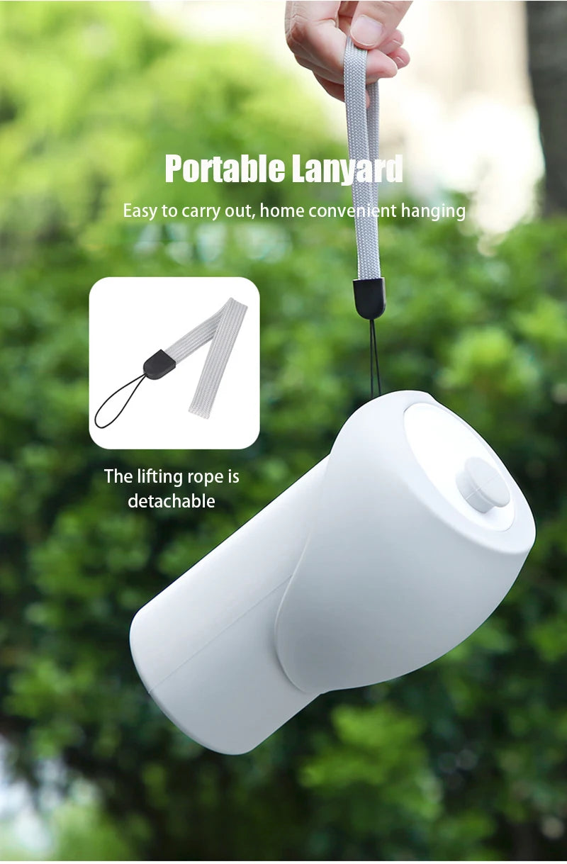 portable dog travel water cup with detachable lanyard, hanging silicone pet water bottle for outdoor dog walks