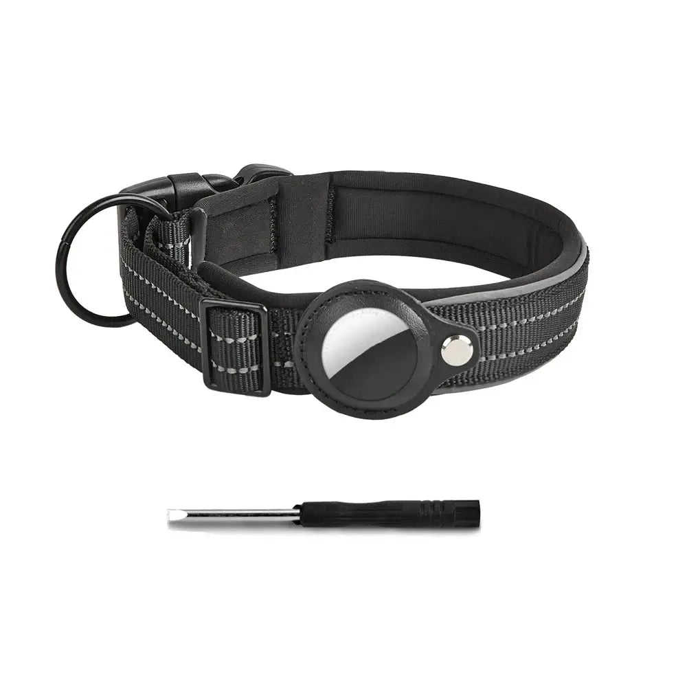 Reflective AirTag Dog Collar, Heavy Duty Dog Collar with Adjustable AirTag Holder Case Accessories for Small Medium Large Dogs.