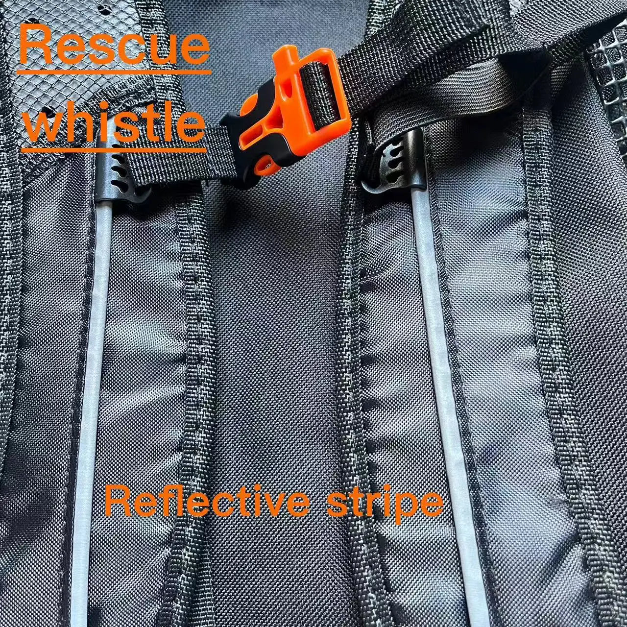 breathable dog carrier backpack with rescue whistle and reflective stripe for safe hiking, biking, and outdoor travel
