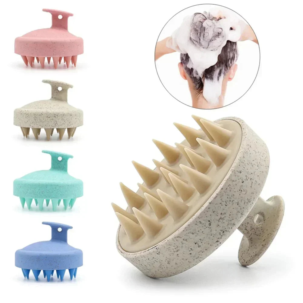 Silicone scalp massage brush for shampooing and deep scalp massage, soft bristles for hair washing and salon use