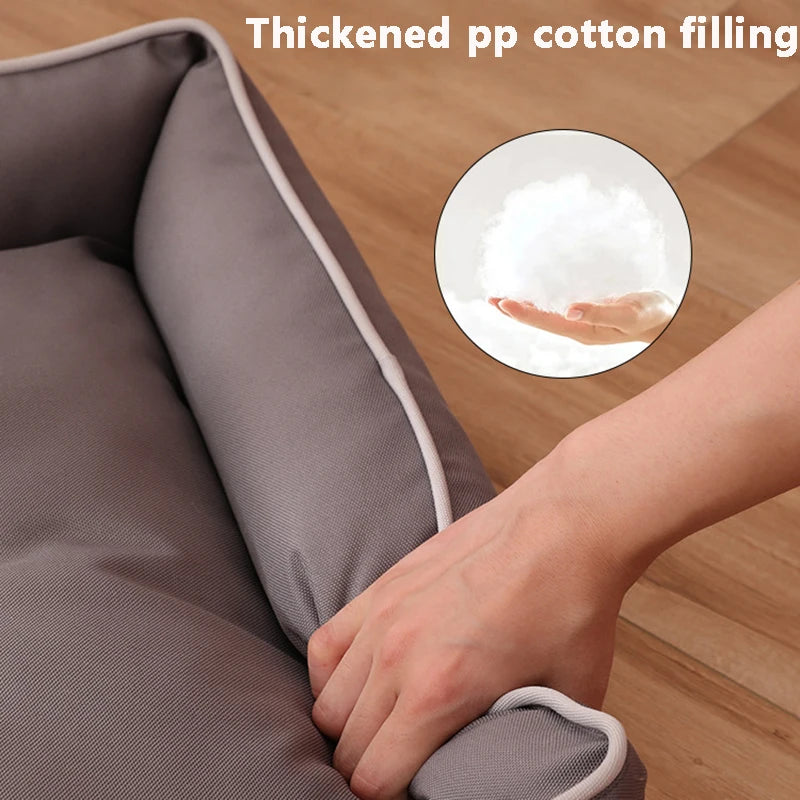 waterproof square dog bed for large dogs thickened pp cotton filling soft bite-resistant pet mattress