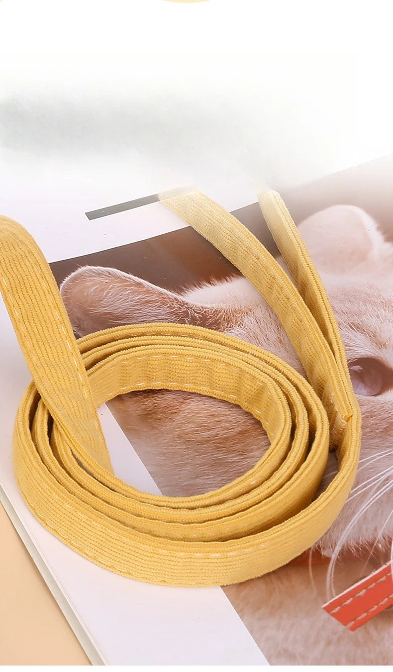 adjustable cat harness and leash set, yellow breathable pet harness with leash for small cats and puppies, quick release buckle